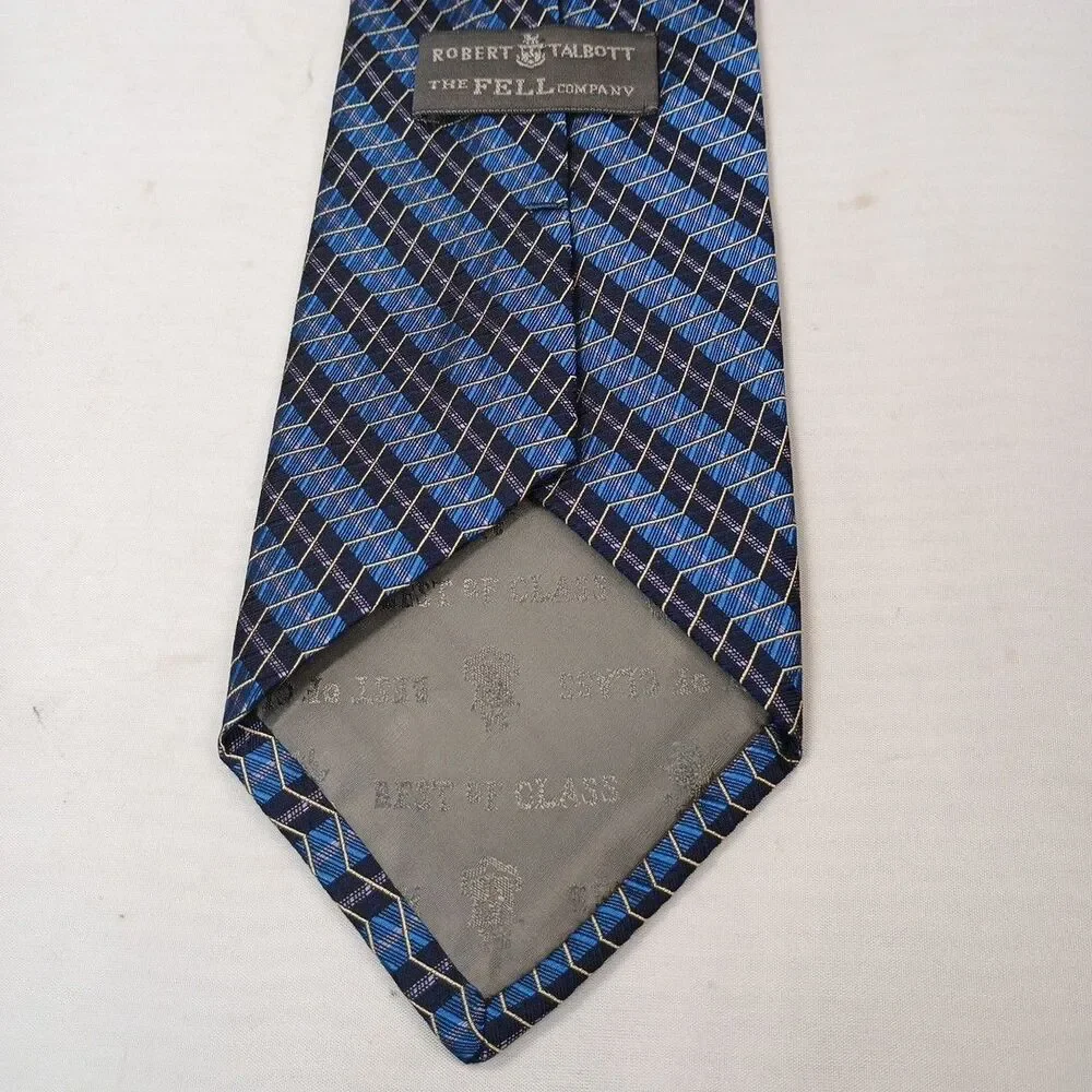 Robert Talbott Blue Black ZigZag Silk Necktie Best of Class Handmade USA 59